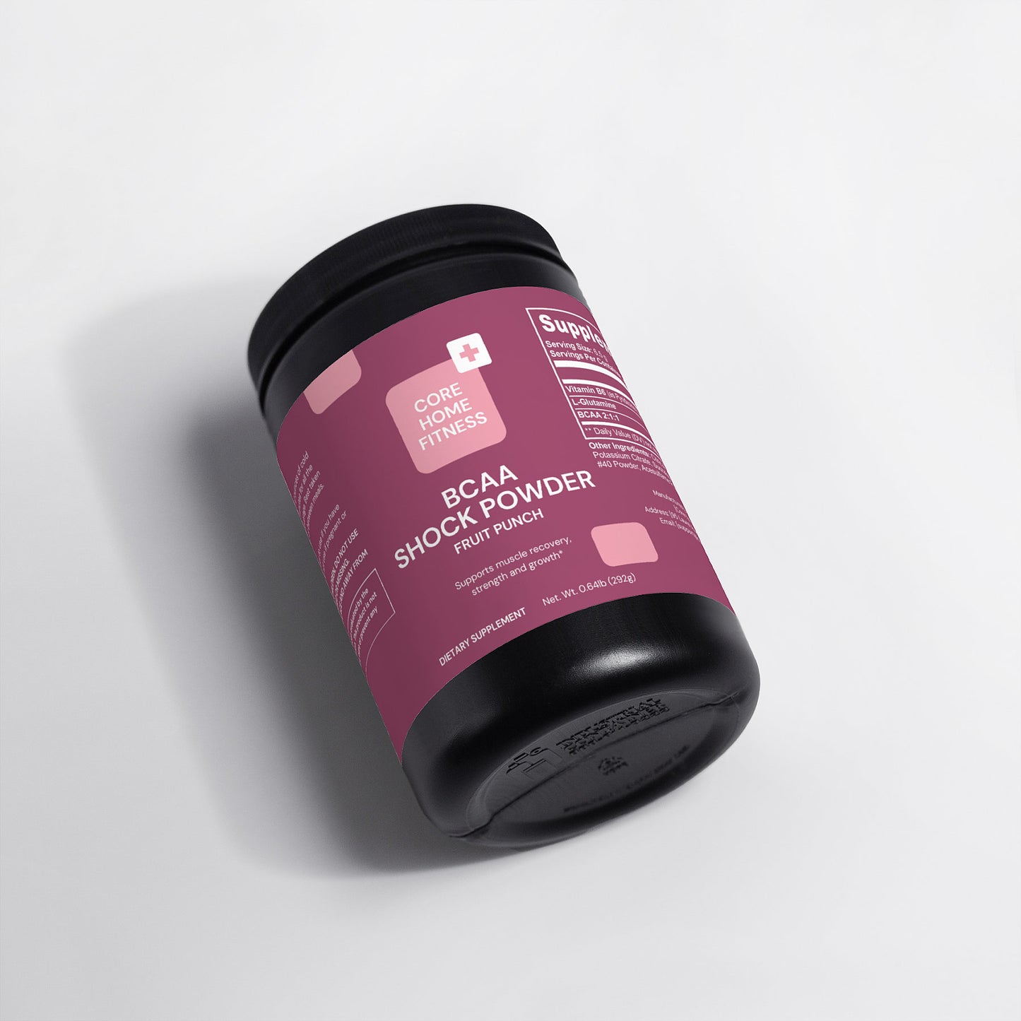 BCAA + Glutamine Powder – Fruit Punch Flavor | 5000mg Aminos for Muscle Recovery, Strength & Hydration