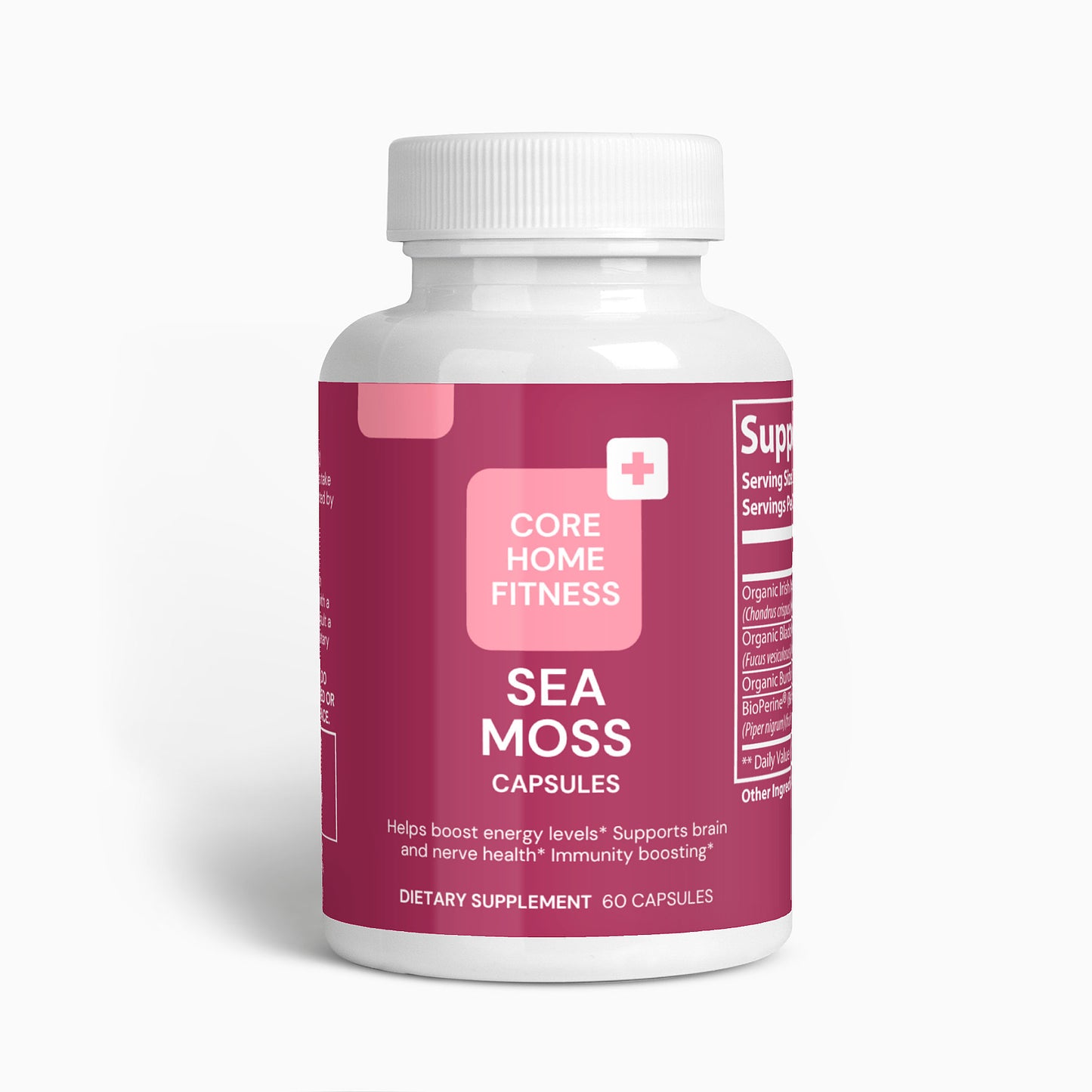 Sea Moss Capsules – Organic Irish Sea Moss, Bladderwrack & Burdock Root – Thyroid, Immunity & Gut Health Support – 60 Vegan Capsules