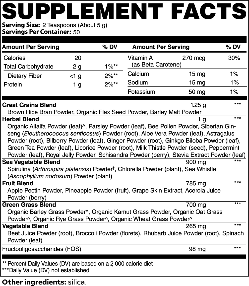 Ultra Cleanse Greens – Organic Superfood Smoothie Powder with Adaptogens, Fruits & Veggies | 250g