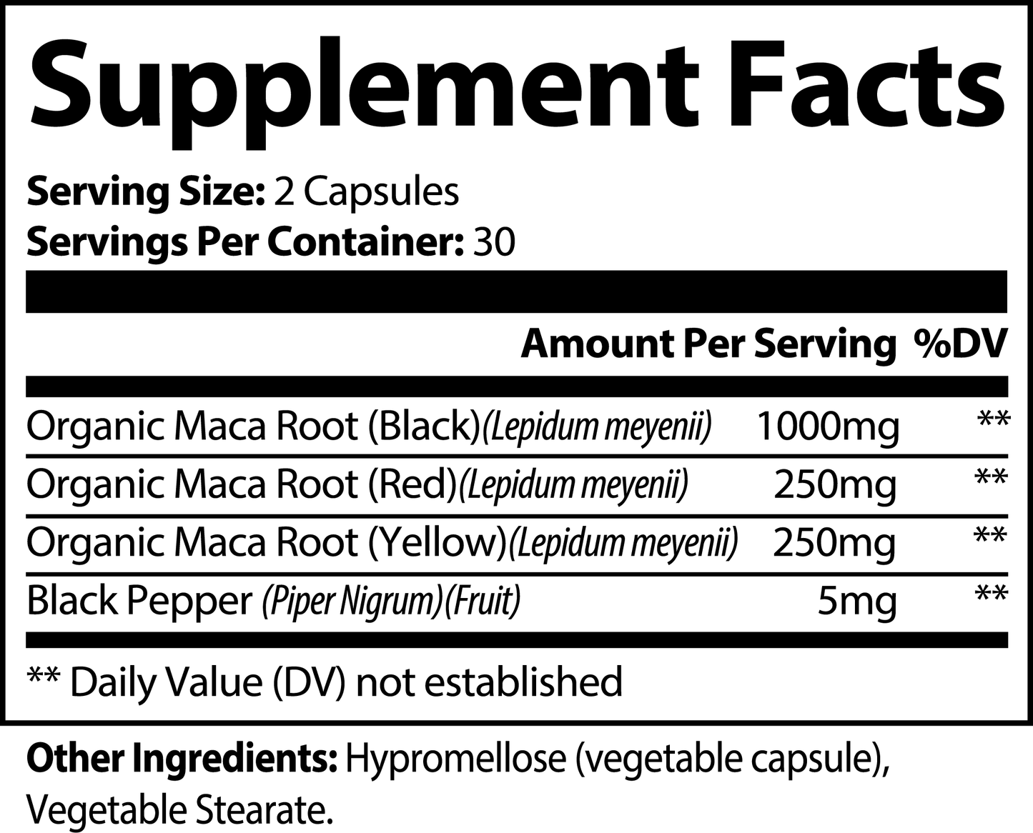 Maca Plus – High Potency Organic Maca Root Supplement (Red, Black & Yellow) for Hormonal Balance, Energy & Libido – 1500mg – 60 Vegan Capsules