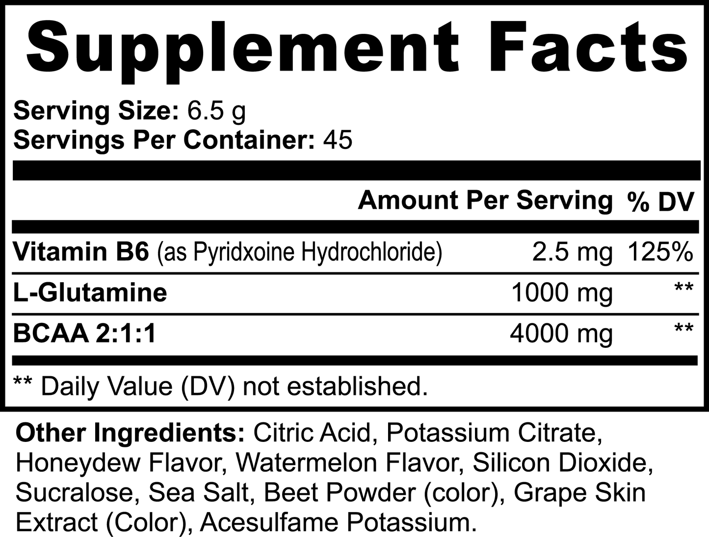 BCAA Powder with Glutamine – Honeydew Watermelon Flavor | 5000mg Aminos for Muscle Recovery, Endurance & Hydration