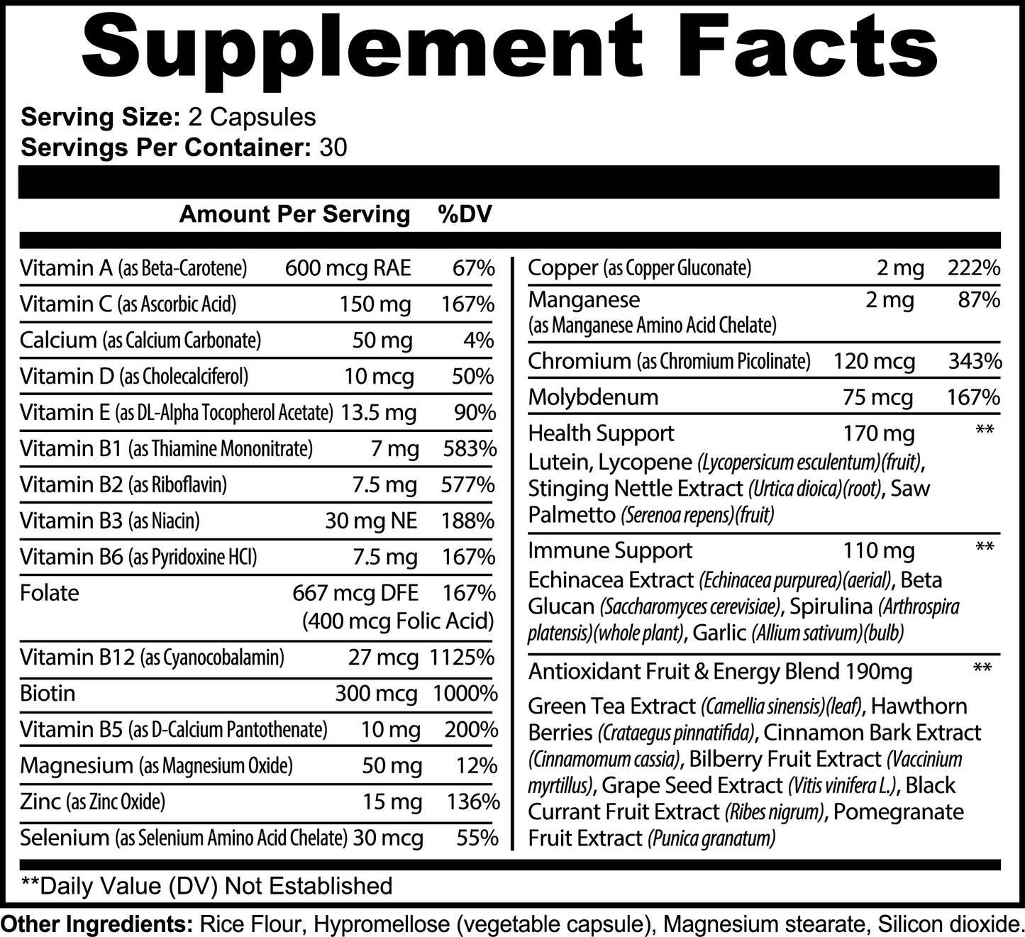 Advanced Multivitamin Complex – Immune, Energy & Prostate Support | 60 Capsules