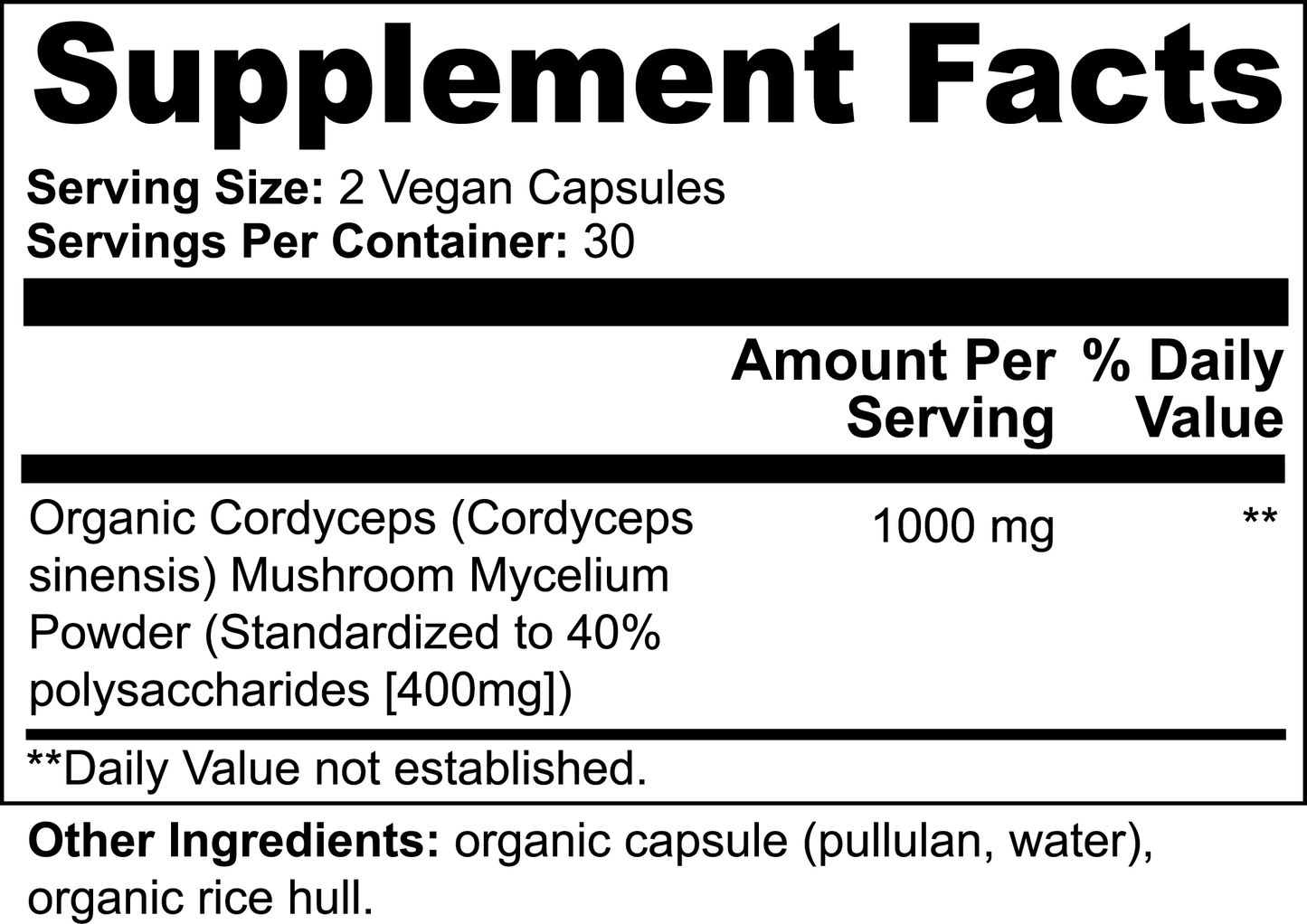 Cordyceps Mushroom Capsules – Organic Energy, Stamina & Immunity Support – 60 Vegan Capsules