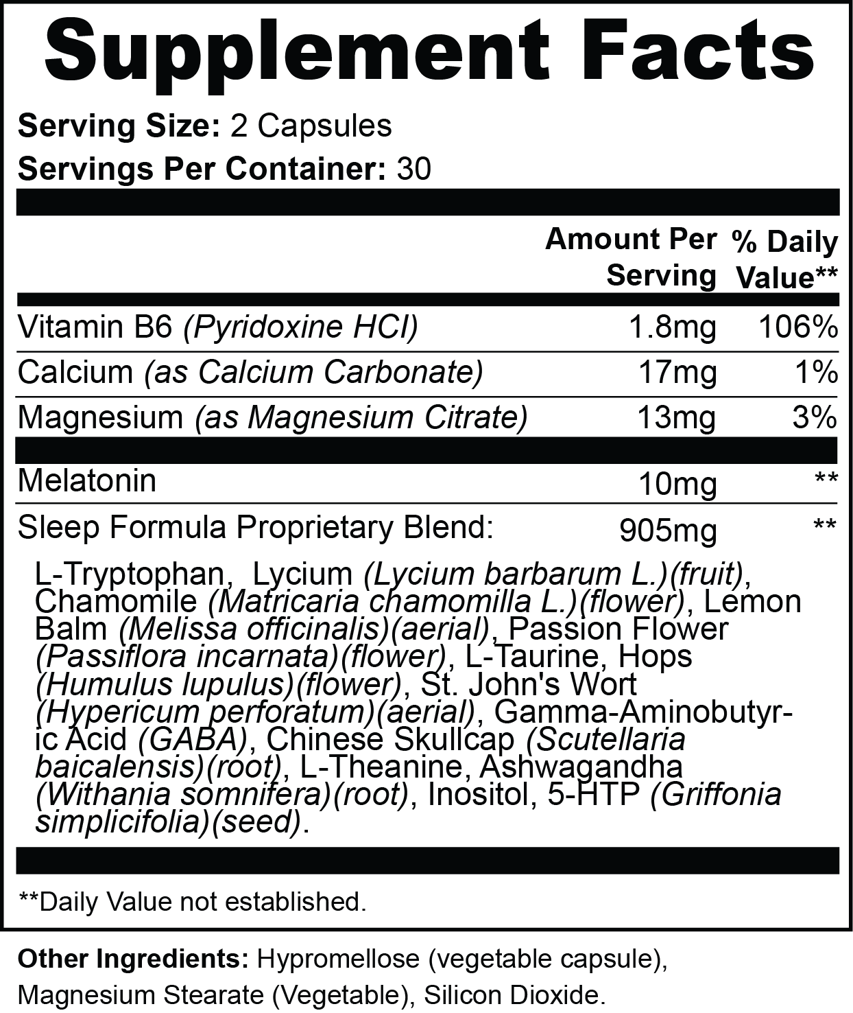 Deep Sleep Complex – Natural Nighttime Support with Melatonin, GABA & Botanicals