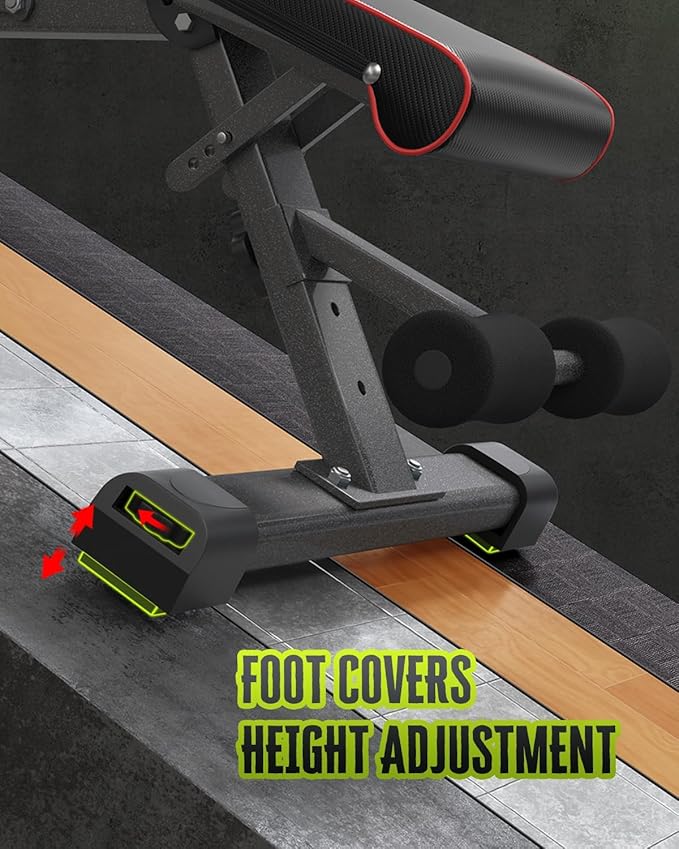 Adjustable Foldable Weight Bench - 880LBS Capacity, Incline/Decline Workout Bench with 90 Degree Folding Design & Head Support Rod