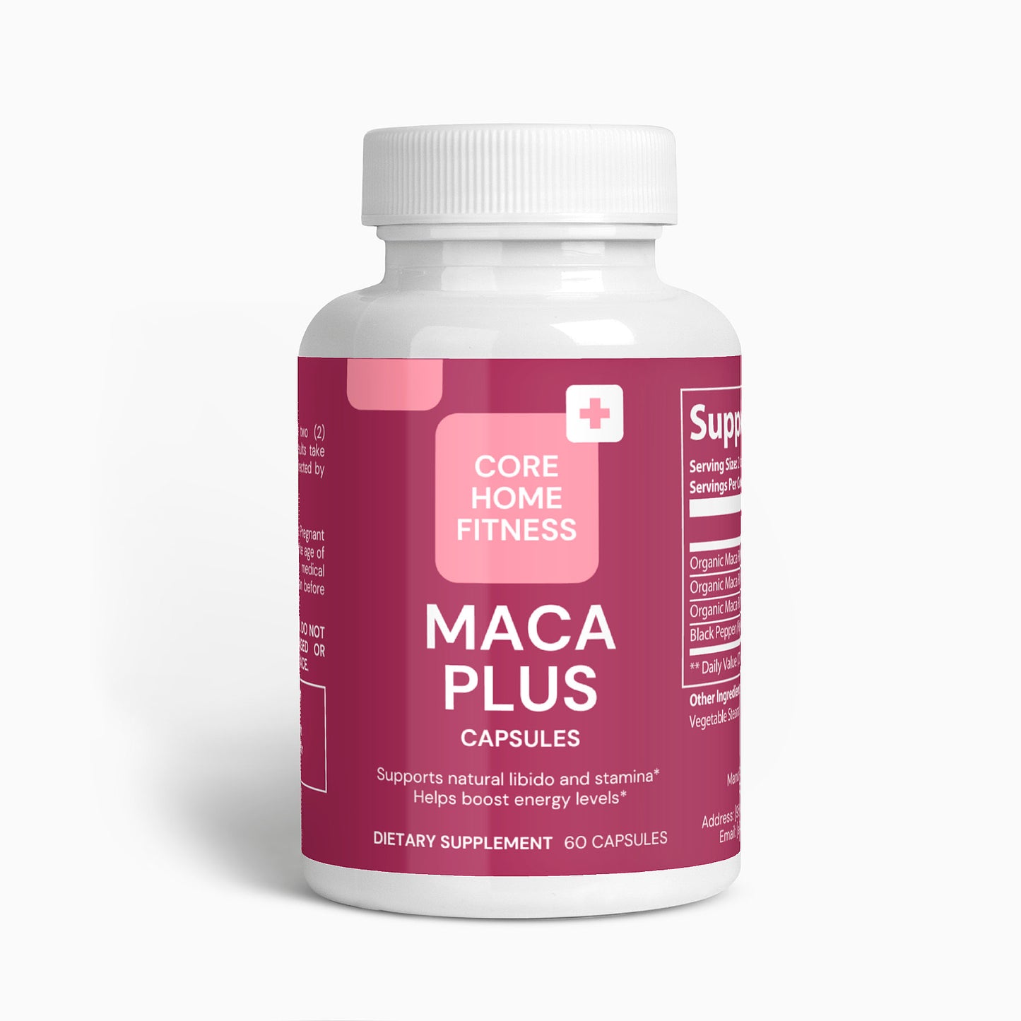 Maca Plus – High Potency Organic Maca Root Supplement (Red, Black & Yellow) for Hormonal Balance, Energy & Libido – 1500mg – 60 Vegan Capsules