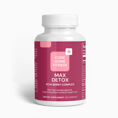 Max Detox – Acai Berry Cleanse & Colon Detox Supplement with Psyllium, Chlorella, Aloe & Ginger – Supports Digestion, Weight Loss & Gut Health – 60 Vegan Capsules