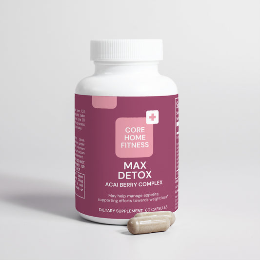 Max Detox – Acai Berry Cleanse & Colon Detox Supplement with Psyllium, Chlorella, Aloe & Ginger – Supports Digestion, Weight Loss & Gut Health – 60 Vegan Capsules