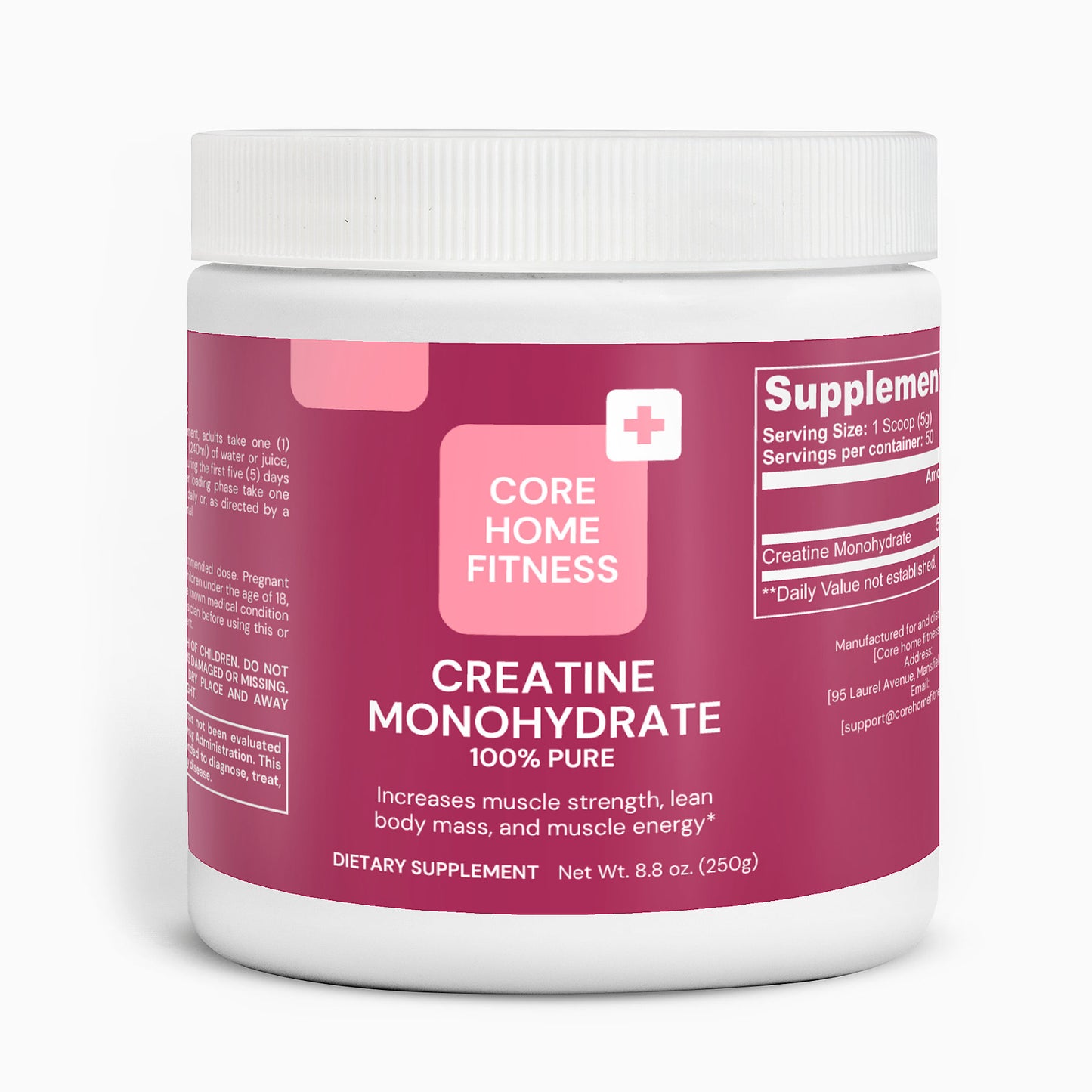 Creatine Monohydrate Powder – Pure, Micronized, Unflavored Creatine for Muscle Growth, Strength & Workout Performance – 250g