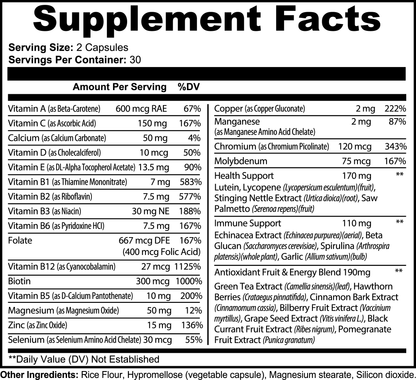 Advanced Multivitamin Complex – Immune, Energy & Prostate Support | 60 Capsules