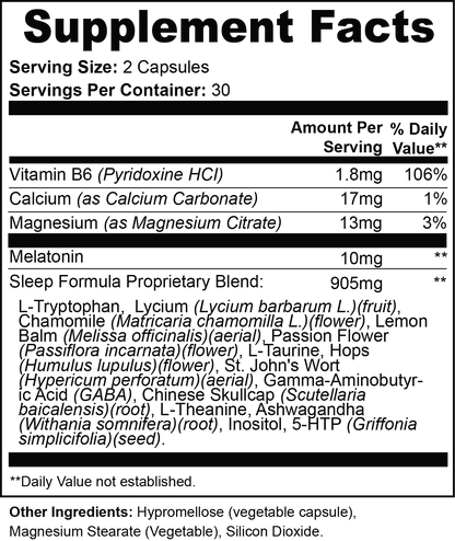 Deep Sleep Complex – Natural Nighttime Support with Melatonin, GABA & Botanicals