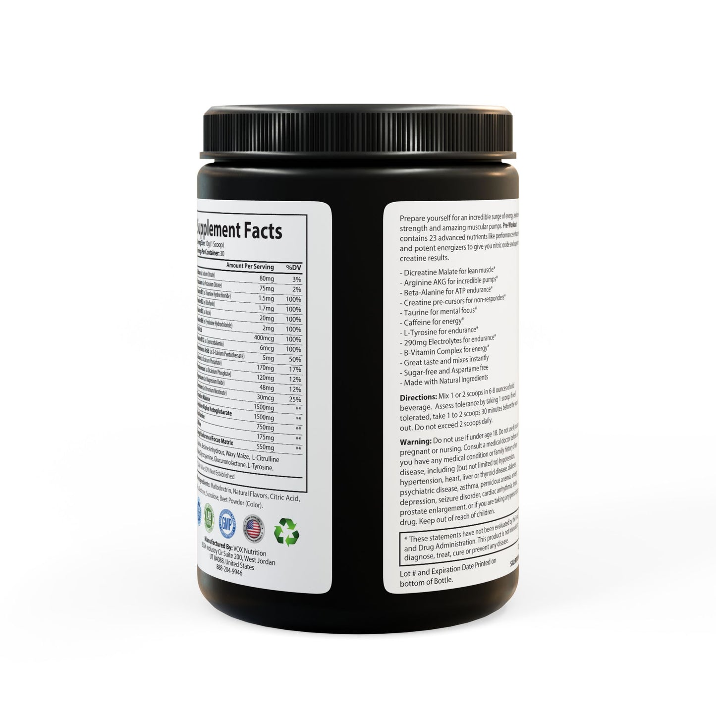Watermelon Pre-Workout Powder – Energy, Focus & Performance Boost | 300g Supplement with B Vitamins, Creatine, Caffeine & Amino Acids