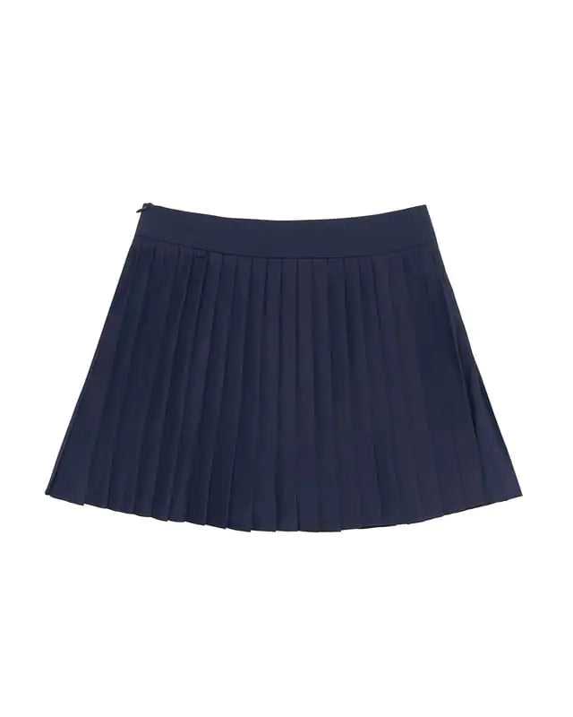 High-waisted white golf skirt with pleats