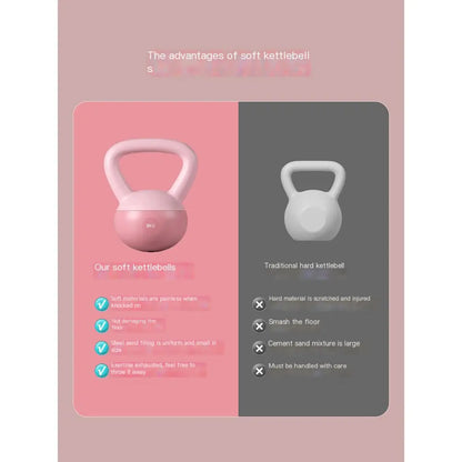 Soft Kettlebell & Dumbbell Set – PVC Vinyl Weights for Home Gym Workouts (4kg–12kg)