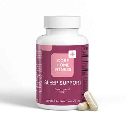 Natural sleep support capsules with melatonin, GABA, ashwagandha, and calming herbs