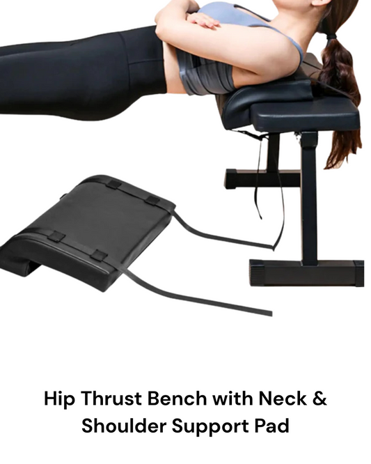 Hip thrust bench for glutes with neck and shoulder support