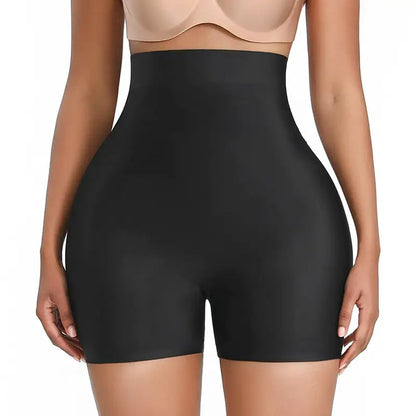 Women's Body Shaping Workout Shorts - High Waist Beige Compression Shorts for Tummy Control & Training